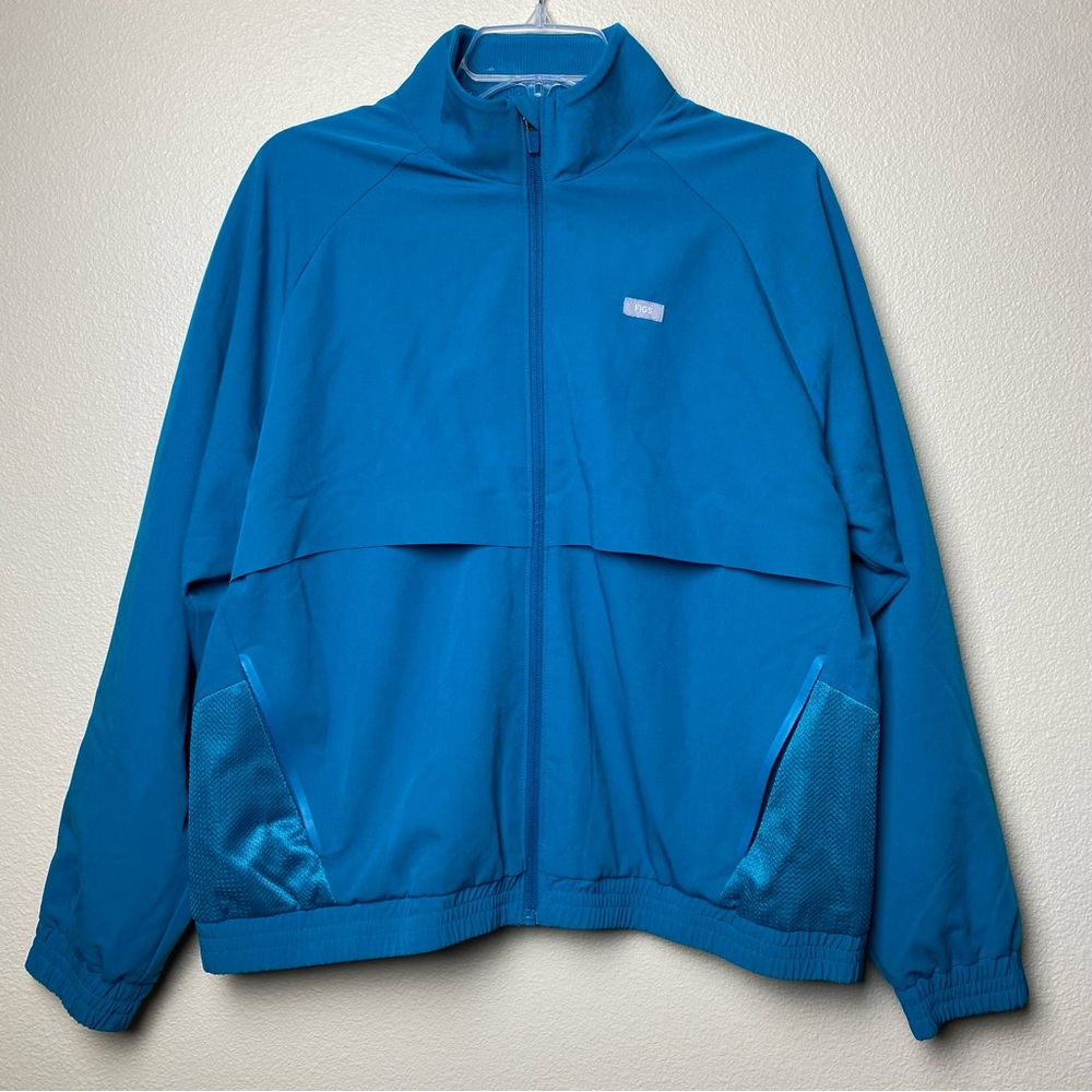FIGS Sydney Scrub Jacket Size L - Pacific Blue